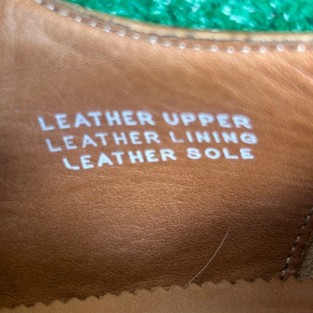 Certo Mens Tan Leather Derby Dress Shoes Made in Italy 3580 Size 43.5